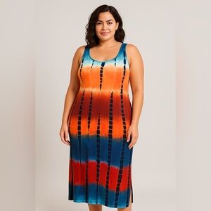 Blush mark Colorful Tie-Dye Maxi Dress